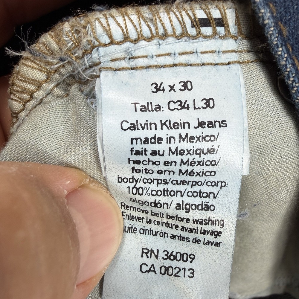Calvin Klein Relaxed Straight Jeans Mens 34x30 Streetwear Grunge Casual Normcore - Picture 6 of 11